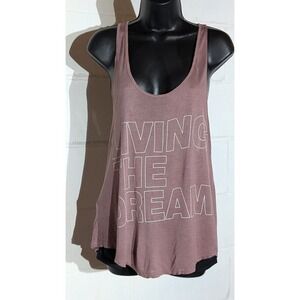 BCBGeneration Living The Dream Tank Top Racerback Mauve Loose Fit Small